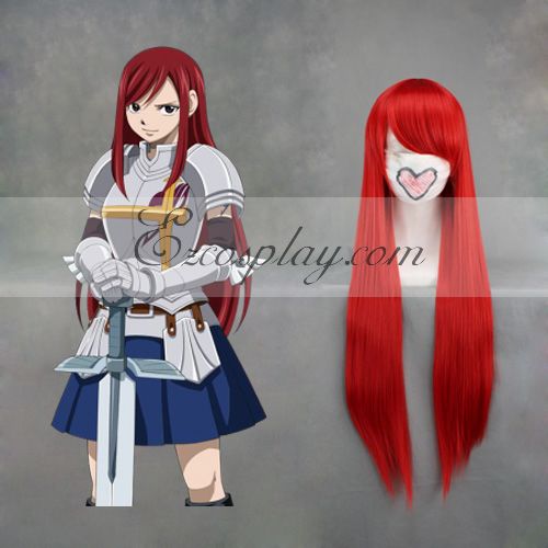 ITL Manufacturing Fairy Tail S-Class Mage Erza Scarlet Red Cosplay Wig