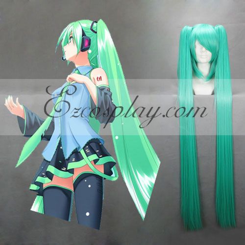 ITL Manufacturing Vocaloid Miku Green Blue Cosplay Wig-042E