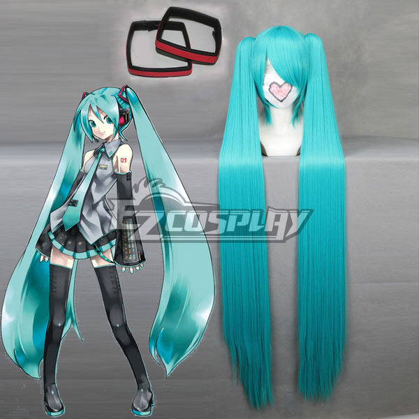 ITL Manufacturing Vocaloid Project Diva Miku Cosplay Wig(042A) + Hairpins
