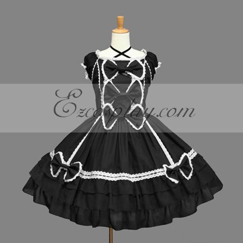 ITL Manufacturing Black Gothic Lolita Dress -LTFS0105