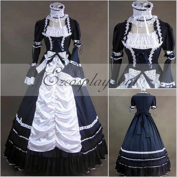 ITL Manufacturing Mazarine Long Sleeve Gothic Lolita Dress-LTFS0010