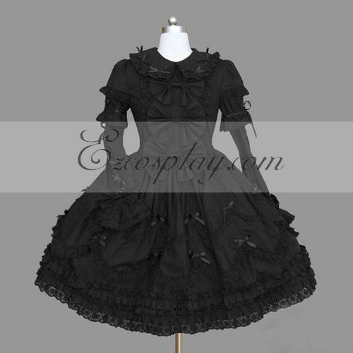 ITL Manufacturing Black Gothic Lolita Dress -LTFS0114