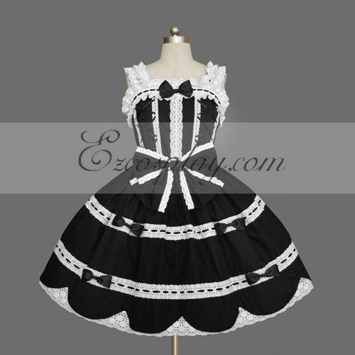 ITL Manufacturing Black Gothic Lolita Dress -LTFS0132