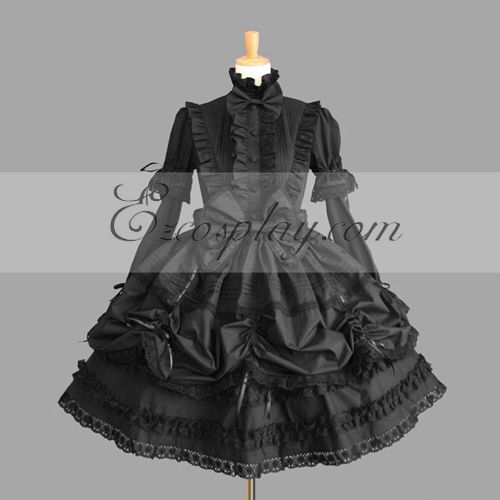 ITL Manufacturing Black Gothic Lolita Dress -LTFS0025