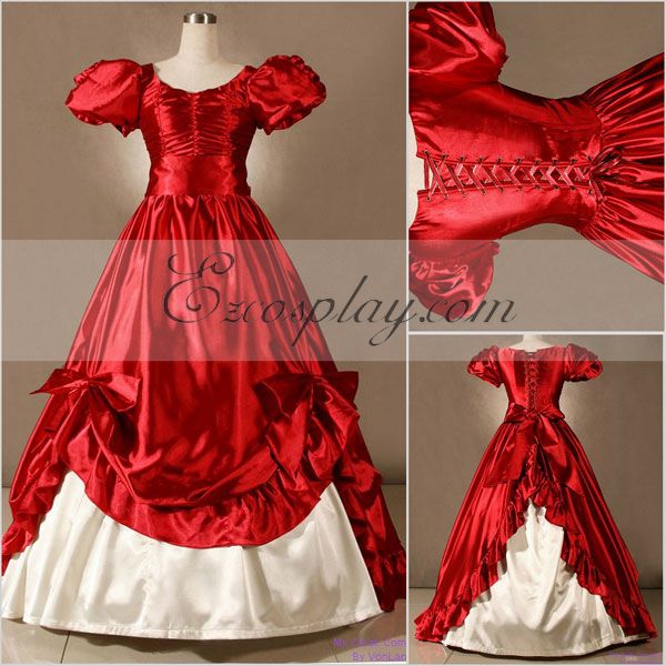 ITL Manufacturing Red Short Sleeve Gothic Lolita Dress-LTFS0055