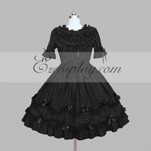 ITL Manufacturing Black Gothic Lolita Dress -LTFS0085