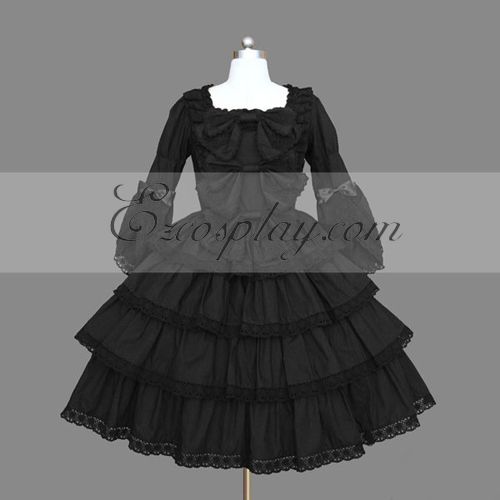 ITL Manufacturing Black Gothic Lolita Dress -LTFS0092