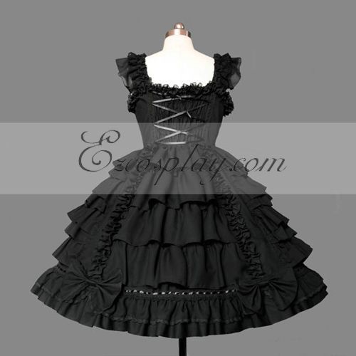 ITL Manufacturing Black Gothic Lolita Dress -LTFS0098