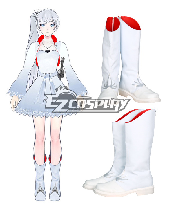 ITL Manufacturing RWBY White Weiss Schnee Flat Boots Cosplay Shoes