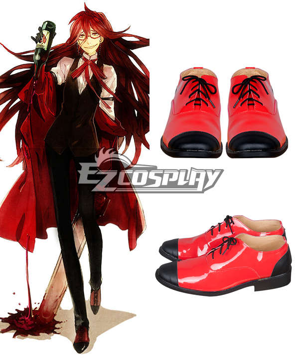 ITL Manufacturing Black Butler Grell Sutcliff  Cosplay Shoes