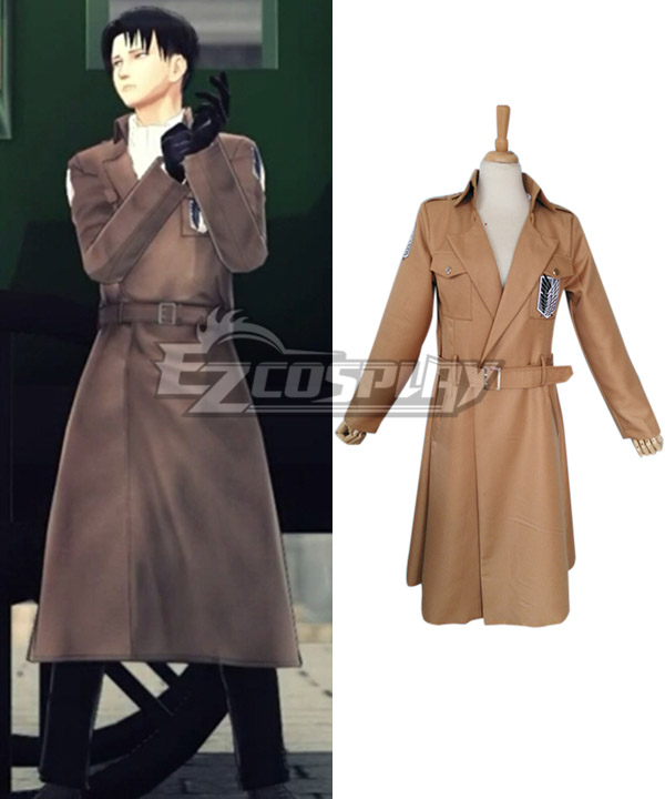 ITL Manufacturing Attack on Titan Levi Rivaille Rival Ackerman Coat Cosplay Costume