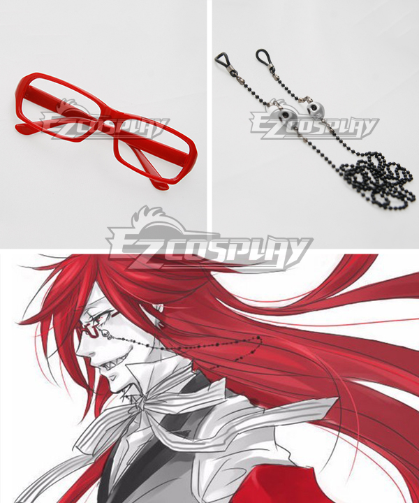 ITL Manufacturing Black Butler Grell Sutcliff (Red Butler) Cosplay Eyeglasses Chain