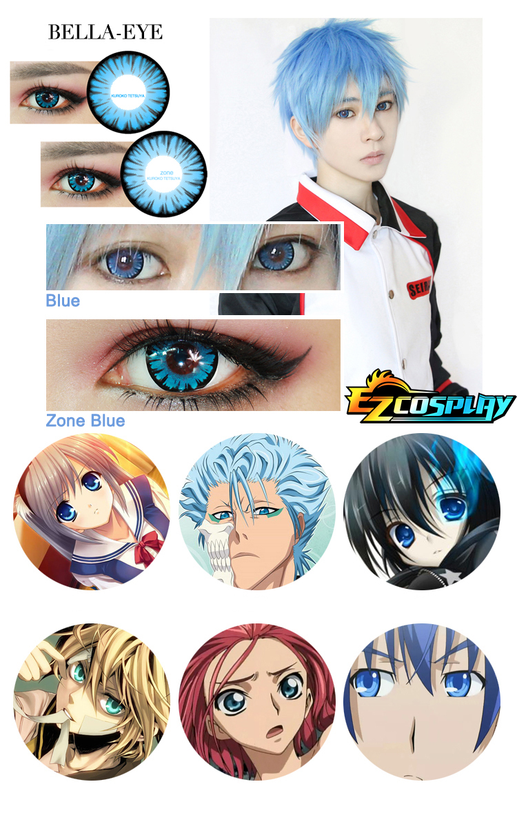 ITL Manufacturing Bella Eye Generation of Miracles Kuroko's Basketball Tetsuya Kuroko Zone Blue Cosplay Contact Lense