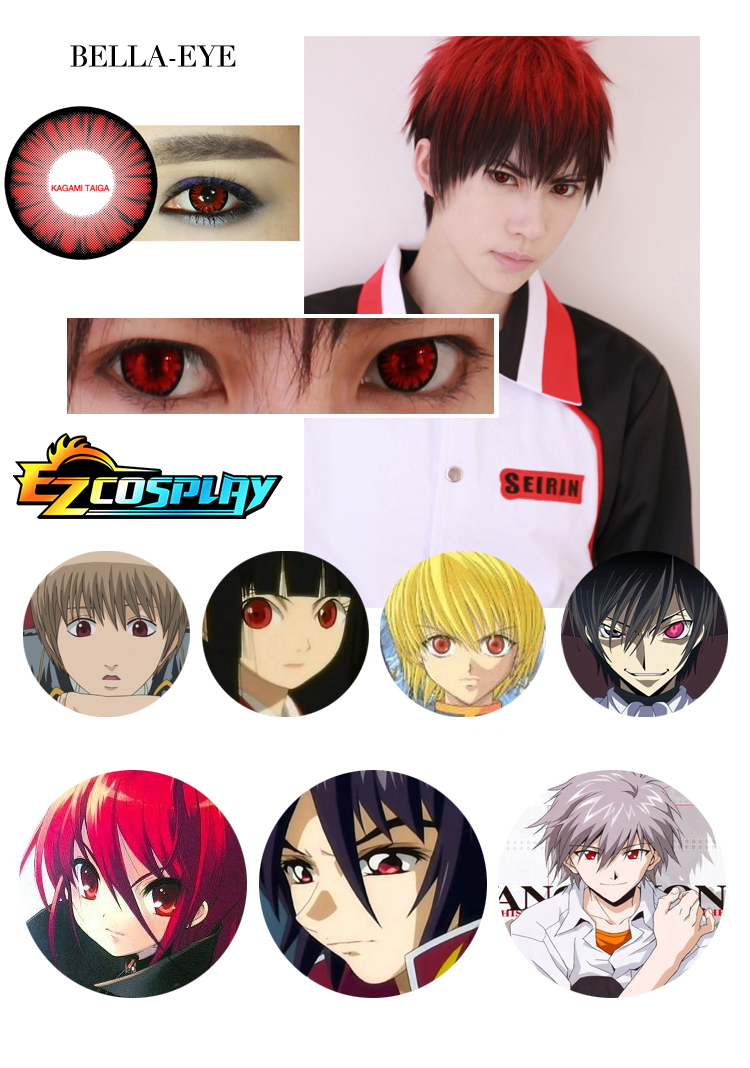 ITL Manufacturing Bella Eye Generation of Miracles Kuroko's Basketball Kagami Taiga Red Cosplay Contact Lense