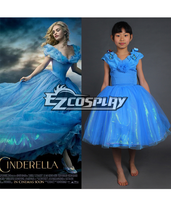 ITL Manufacturing 2015 Newest Cinderella Dress for Kids New Cinderella Movie Cosplay Costume Kids Dress