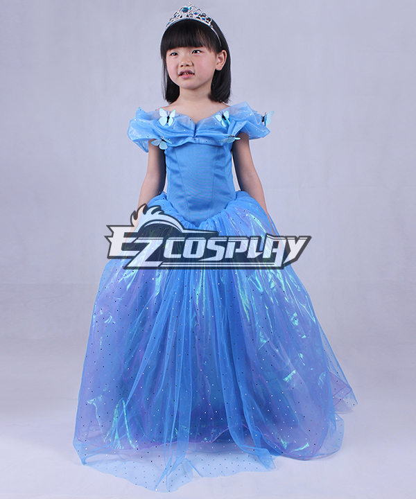 ITL Manufacturing 2015 New Movie Cinderella Girl Dress Party Princess Dresses With Butterfly  Cosplay Costume