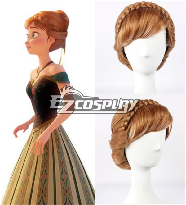 ITL Manufacturing Frozen Princess Snow Queen Anna Updo Briaid Coronation Style Disney Cosplay Wig