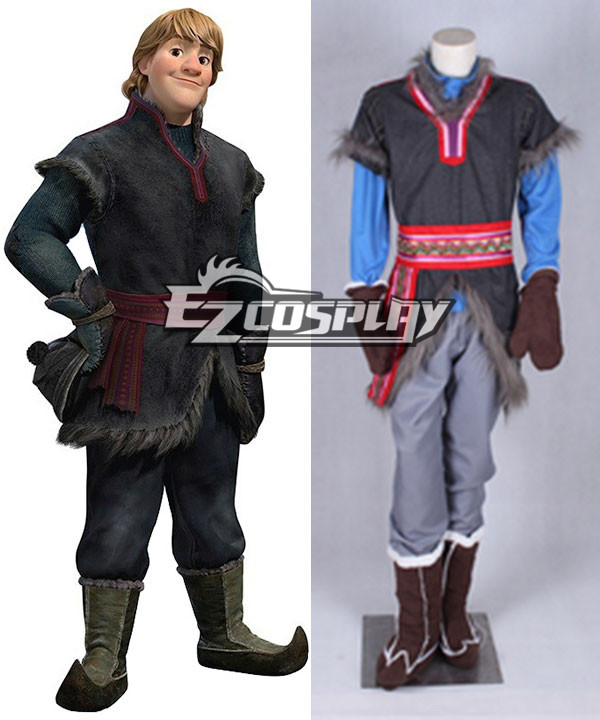 ITL Manufacturing Disney Frozen Kristoff Cosplay Movie Costume Grey Outfit Full Set