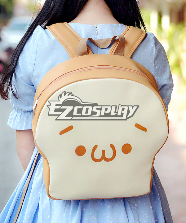 ITL Manufacturing Ascii Emoticon Cosplay Chicken Nugget Cute Sad(/??) Breakfast Bread anime Bag Schoolbag PU Backpack