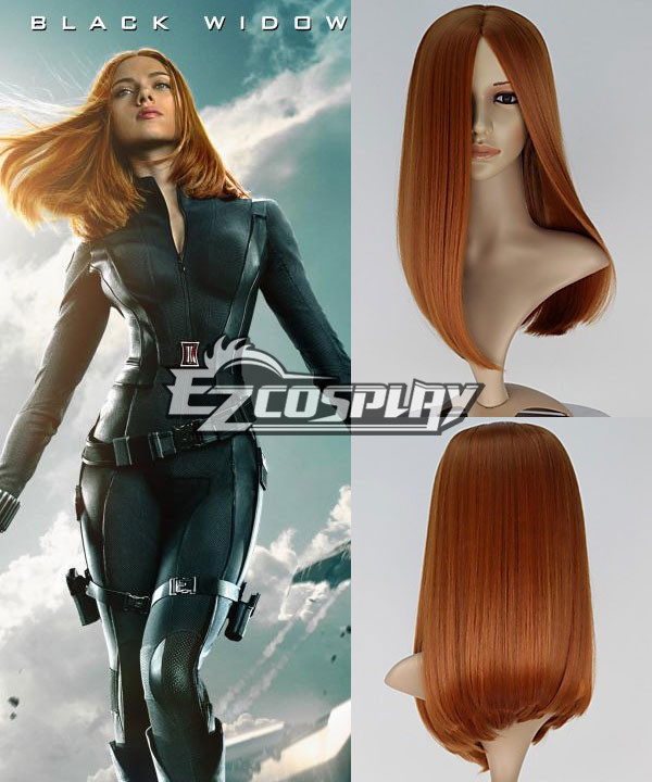 ITL Manufacturing Captain America 2 The Winter Soldier Natasha Romanoff Black Widow Long Straight Auburn Cosplay Wig