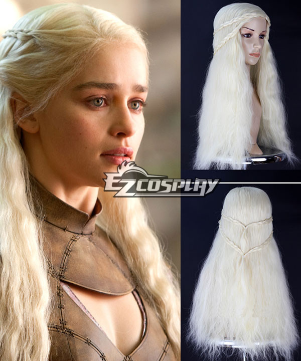 ITL Manufacturing Game of Thrones Daenerys Light Blonde Curly Cosplay Wig Kanekalon Hair no lace Fiber All wigs