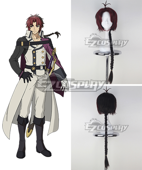 ITL Manufacturing Seraph of the End Vampire Reign Owari no Serafu Crowley Eusford Long Red And Black Cosplay Wig