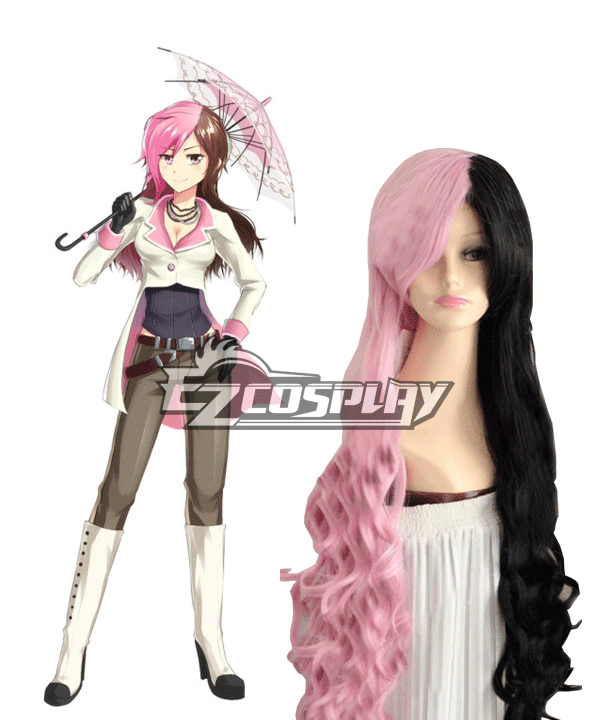 ITL Manufacturing Rwby Neopolitan Neo Long Black and pink Cosplay Wig
