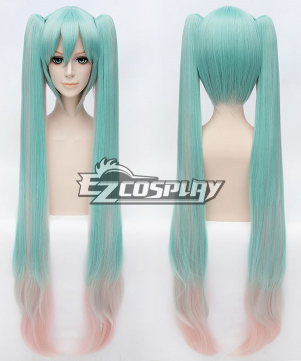 ITL Manufacturing Vocaloid Miku Sakura Cosplay Wig Straight Multi-color Ponytail Anime Wig