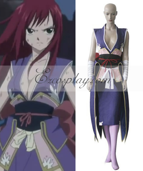 ITL Manufacturing Fairy Tail Elza Kimono Fight Uniform Cosplay Costume