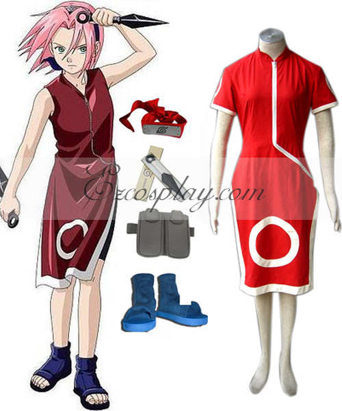 ITL Manufacturing Naruto Haruno Sakura 1st Cosplay Costume Set