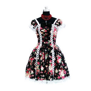 ITL Manufacturing Tailor-made Motley Gothic Lolita Cosplay Costume ELT0007