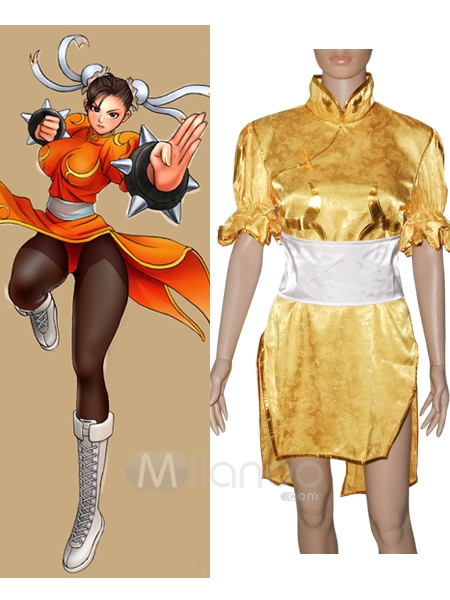 ITL Manufacturing Street Fighter Chun Li yellow Cosplay Costume