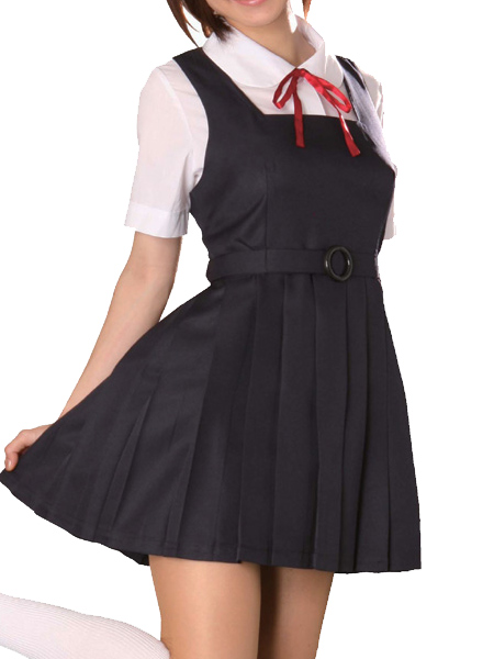 ITL Manufacturing Black Dress Short Sleeves School Uniform Cosplay Costume