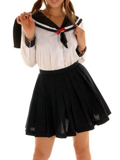 ITL Manufacturing Black Skirt Long Sleeves Sailor Uniform Cosplay Costume