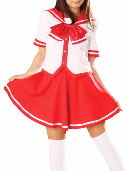 ITL Manufacturing Red Skirt Short Sleeves School Uniform Cosplay Costume
