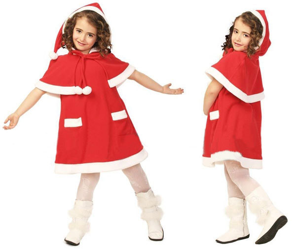 ITL Manufacturing Children Christmas  Dress and Cape Cosplay Costume