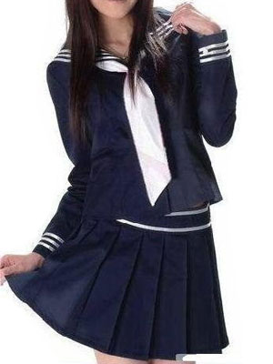 ITL Manufacturing Deep Blue Long Sleeves School Uniform Cosplay Costume