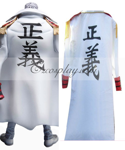 ITL Manufacturing One Piece Monkey.D.Kapu (Vice admiral ) Navy Cloak Cosplay Costume