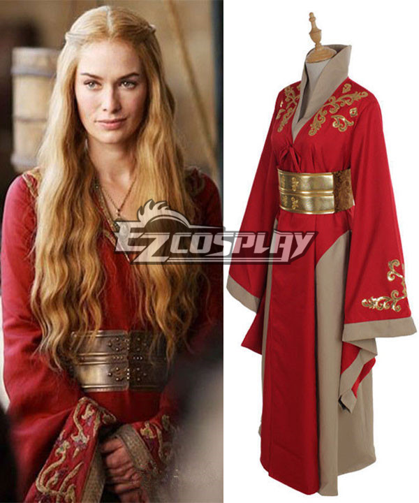 ITL Manufacturing Game Of Thrones Queen Cersei Lannister Red Luxury Dress Intriguing Cosplay Costume
