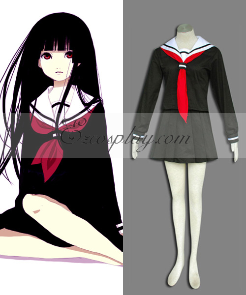 ITL Manufacturing Hell Girl Enma Ai Black Uniform Cosplay Costume