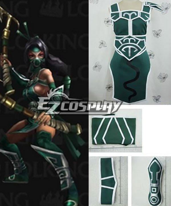 ITL Manufacturing League of Legends Akali Green Cosplay Costume