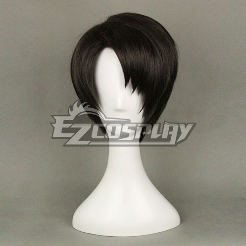 ITL Manufacturing Attack on Titan Shingeki no Kyojin Advancing Giants Levi Ackerman Rivai Akkaman Special Operations Squad Leader Survey Corps Short straight black Hair Cosplay Wig 320A
