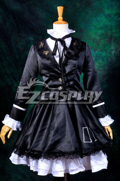ITL Manufacturing Vocaloid Hatsune Miku Secret Police Lolita Cosplay Costume-Y310