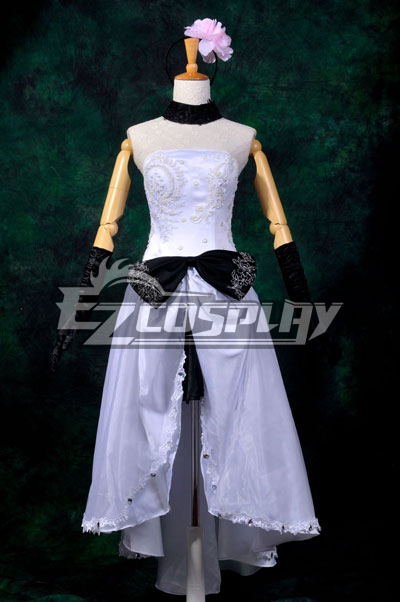 ITL Manufacturing Vocaloid Megurine Ruka White Dress Cosplay Costume-Y294