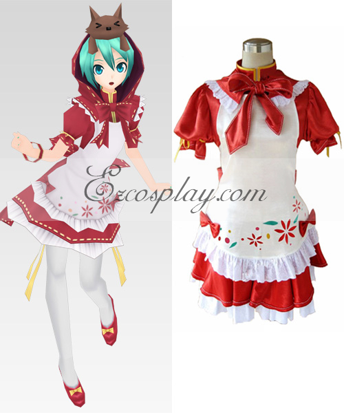 ITL Manufacturing Vocaloid Project Diva Red Miku Cosplay Costume