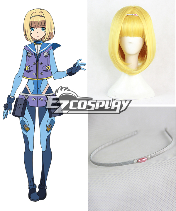 ITL Manufacturing Heavy Object Milinda Brantini Short Yellow Coplay Wig With Hair Clasp - 400A