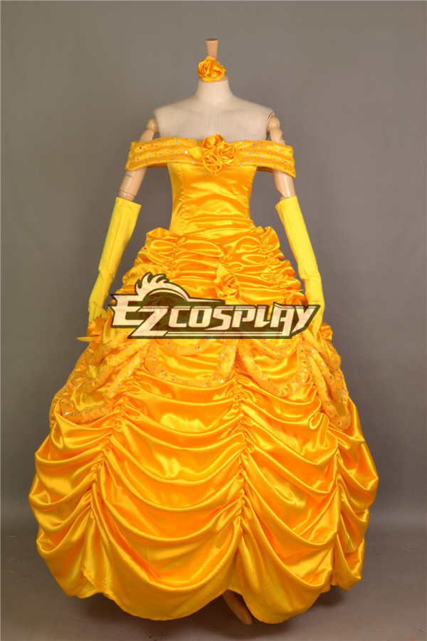 Princess Belle Yellow Ballroom Gown Costume - DeluxeAdultCostumes.com